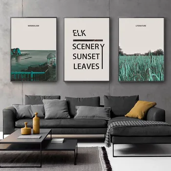 

Landscape Painting Grass and Harbor Letter Poster Hd Poster Printing Home Bedroom Living Room Wall Decoration Frameless Style