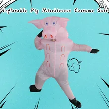 Adult Inflatable Pig Mischievous Costume Suit Funny Clothes Party Toy
