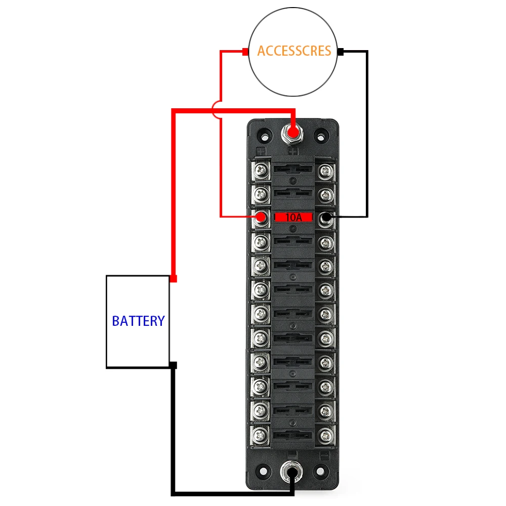 MICTUNING 12 способ DC12V-32V автомобильный лопастной блок держатель w/винт гайка терминал предохранитель коробка держатель для автомобиля грузовик автомобиль морской лодка