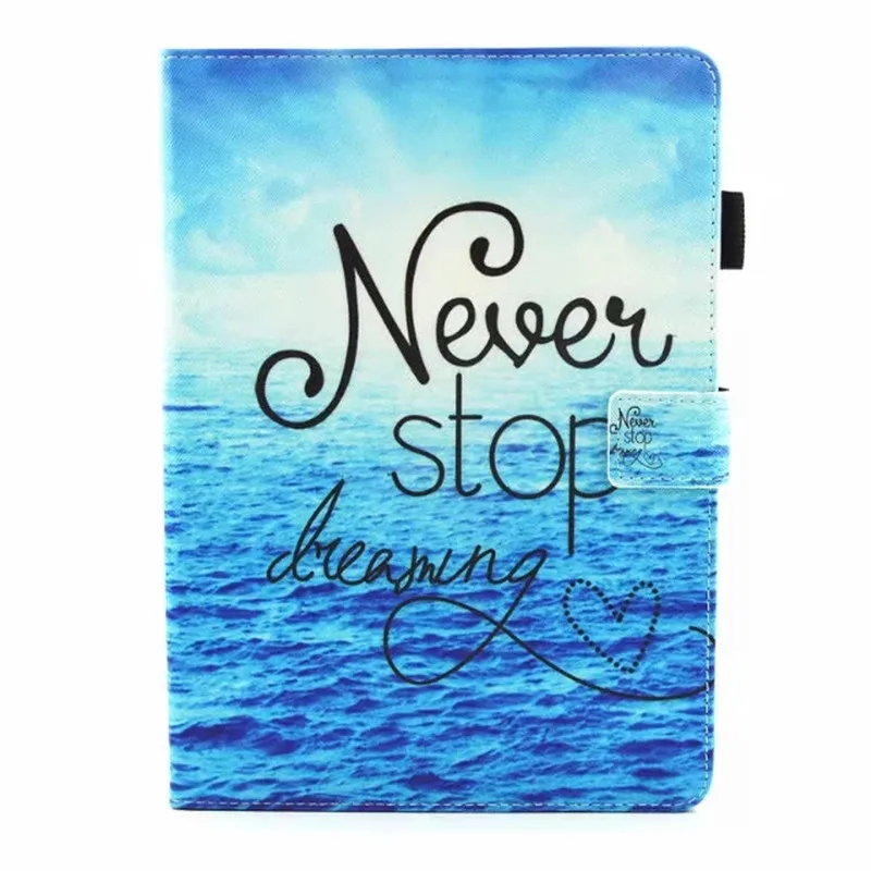 Never Stop Чехол для iPad Mini, чехол с мультяшным единорогом, пляжный, PU, флип, кожаный чехол, чехол для iPad Mini5 Mini 4 3 2 1, чехол s Funda - Цвет: Never Stop