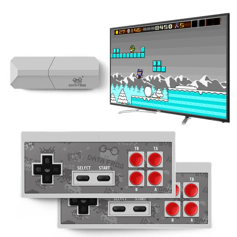 

Classic 8-bit USB wireless mini handheld video game console with built-in 600 games