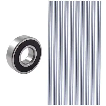 

HOT-1 Pcs 6204-2RS 6204 2RS Shield Sealed Ball Bearing & 10 Pcs 100 X 4mm Rotary Tool Steel Rod Round Bar, Silver