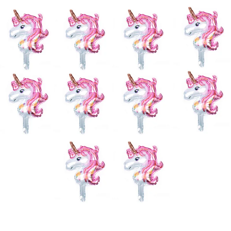 Pink Unicorn Единорог праздничные украшения: воздушные шары, 10 шт, 50 см Единорог шар День рождения Baby Shower свадебные шары для украшения детская игрушка подарок - Цвет: Pink Unicorn