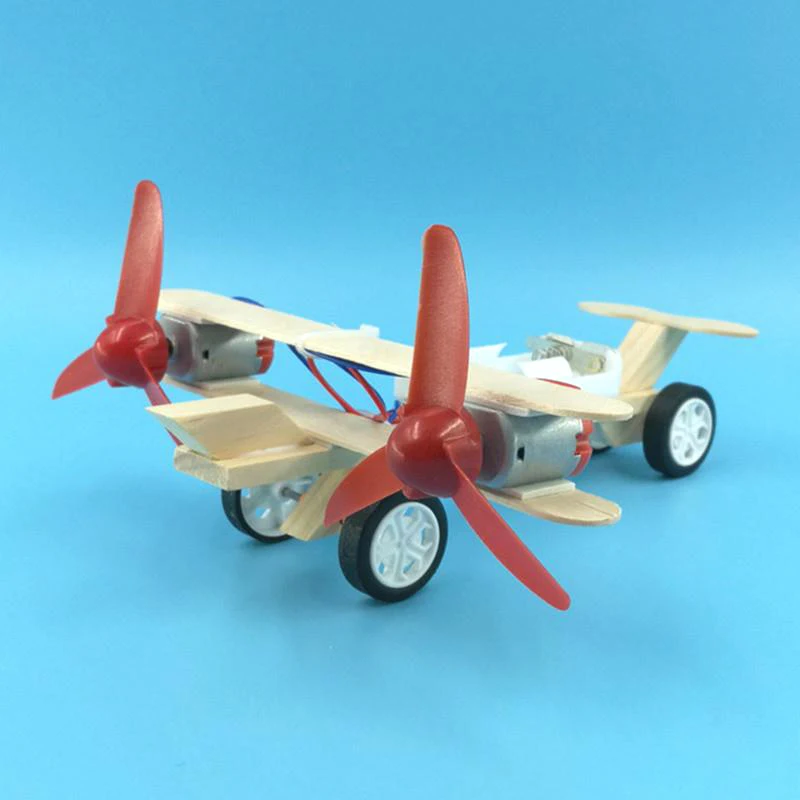 

Kids Assembling Wooden Glider Airplane Model Craft Toy Students DIY Electric Handmade Taxiing Helicopter Puzzles Blocks Kits