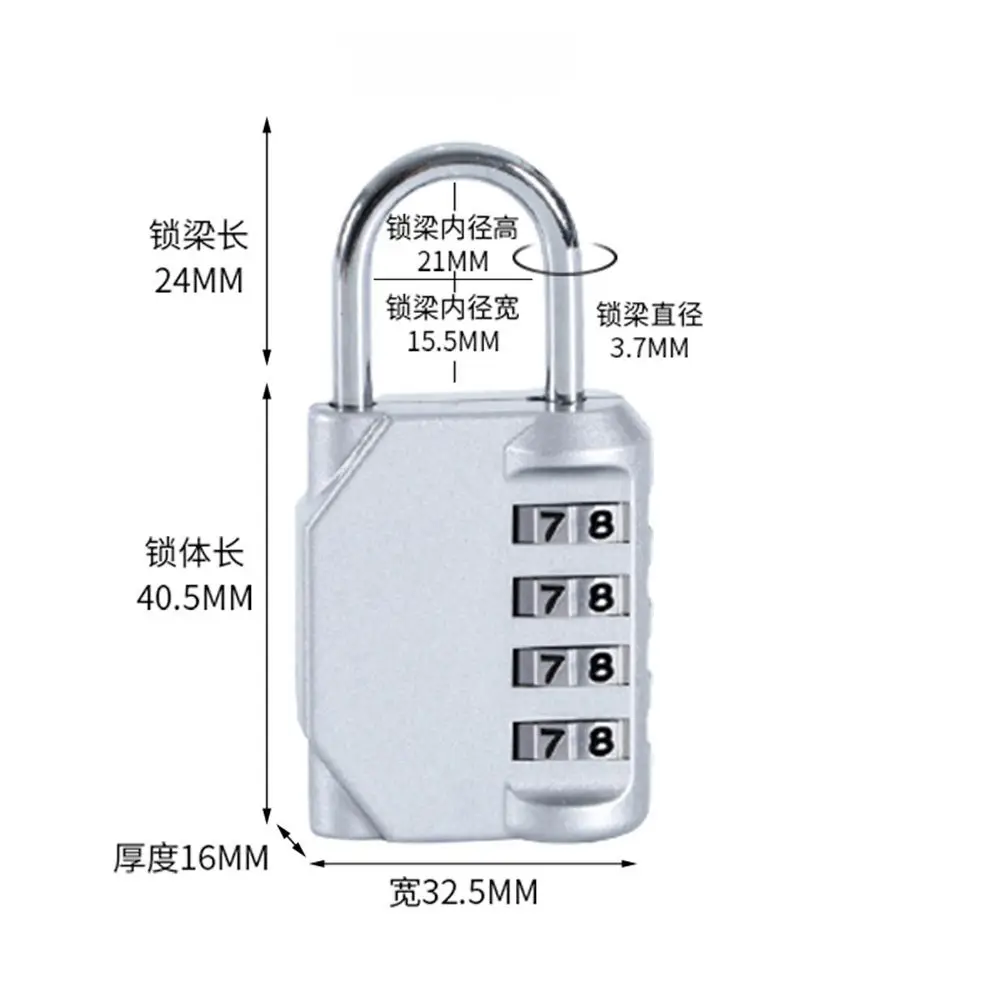 1pc 4digit Dormitory Small Password Padlock Dormitory Warehouse Door