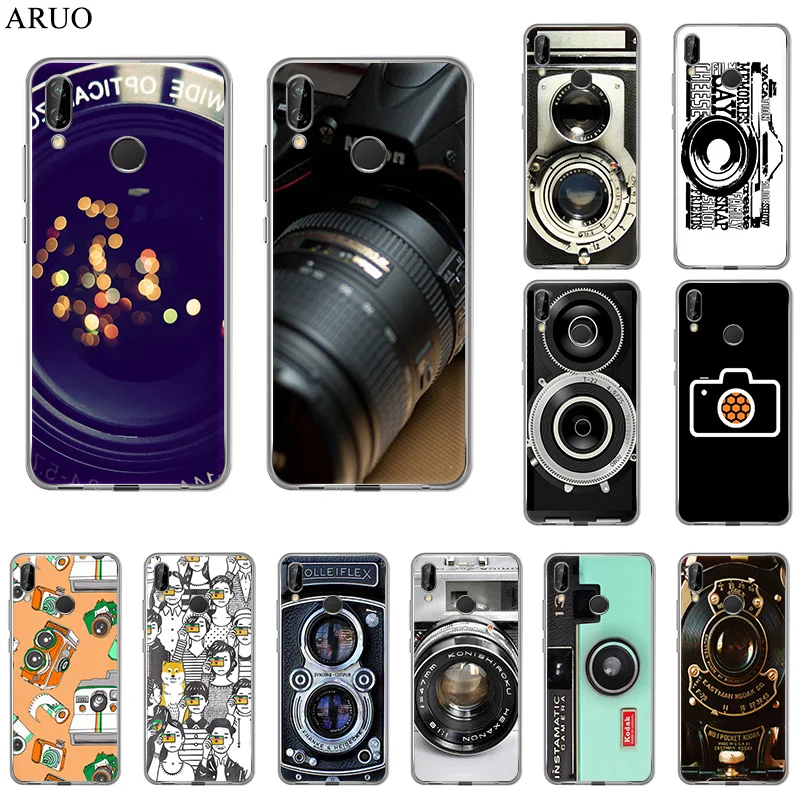 Мягкий винтажный Чехол для телефона с фотокамерой в стиле ретро Huawei honor 20Pro 9X V20
