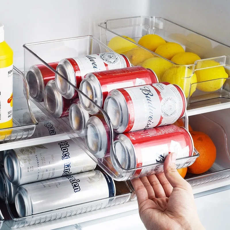 

PET Plastic Refrigerator Storage Box Transparent Pull-out Beverage Storage Box Family Kitchen Storage Supplies