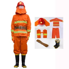 Костюм пожарного Спецодежда огнестойкая защитная одежда миниатюрная пожарная станция оборудование 6 шт. костюм