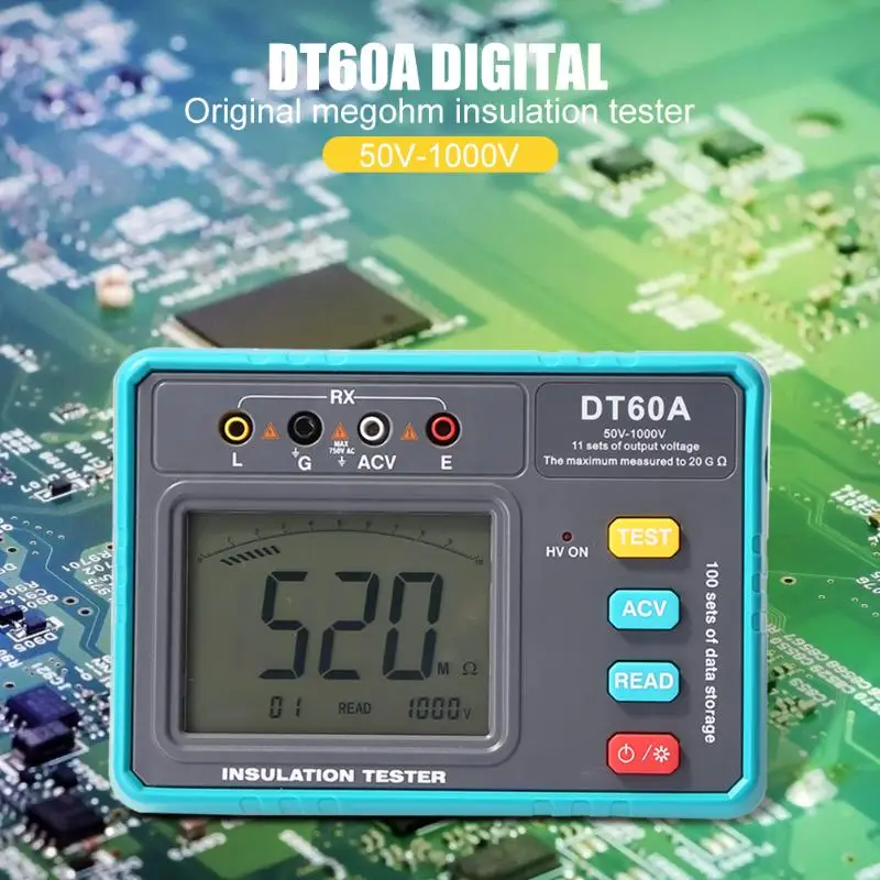 DT60A 50 V-1000 V вольтметр тестер сопротивления изоляции диагностические инструменты поддержка дропшиппинг