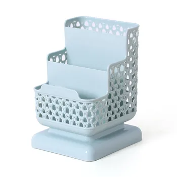 

Office Organizer Desktop Pen Storage Box Pencil Brush Pot Plastic Container Sundries Desk Organizer 11 x 12 x 16 cm EM88
