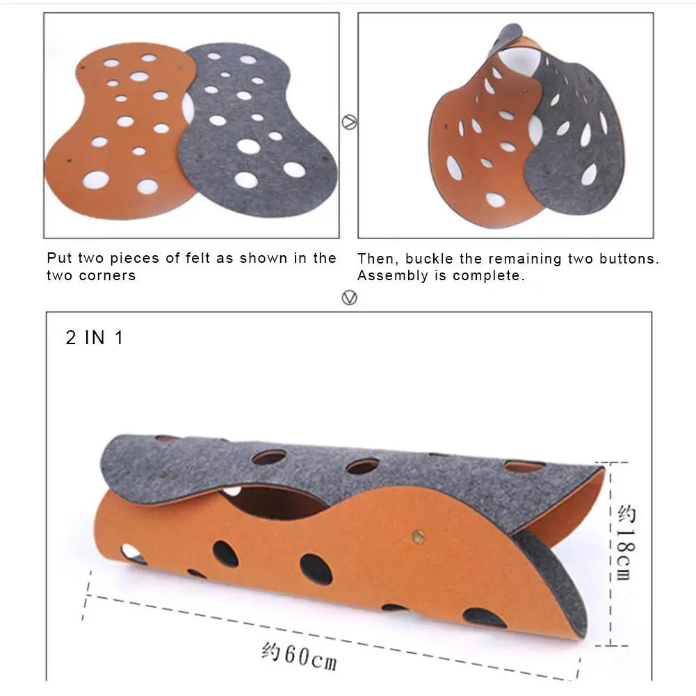 2PCS DIY Wool Felt Cat Tunnel Pet Channel Roll Dragon Cat Litter Four Seasons Universal Removable Washable Hole Wool Pad Cat Toy