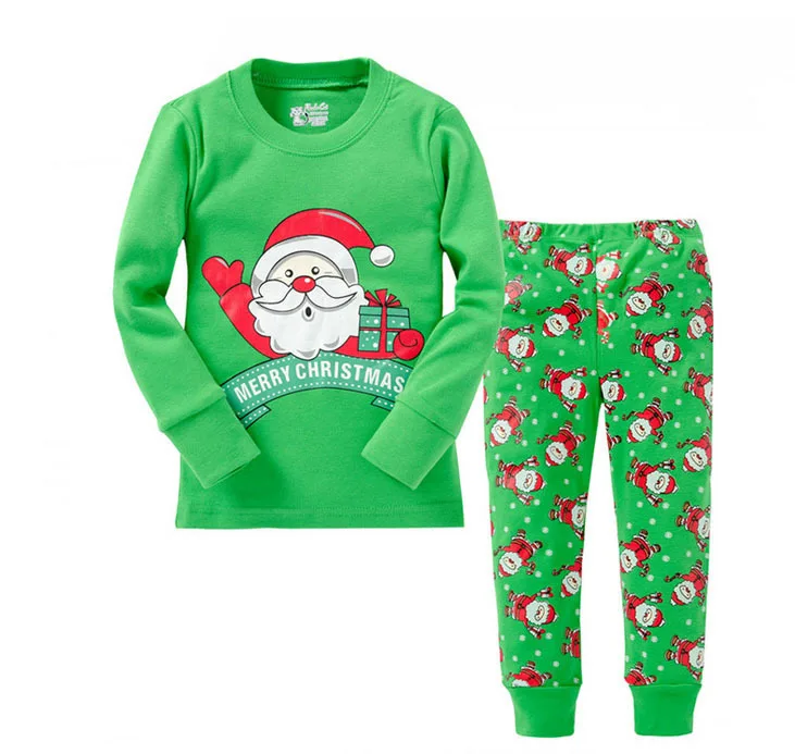 Зимняя детская одежда; рождественские комплекты для маленьких девочек; одежда для сна с Санта-Клаусом и оленем; пижамные костюмы; одежда для сна; Рождественская одежда - Цвет: 15