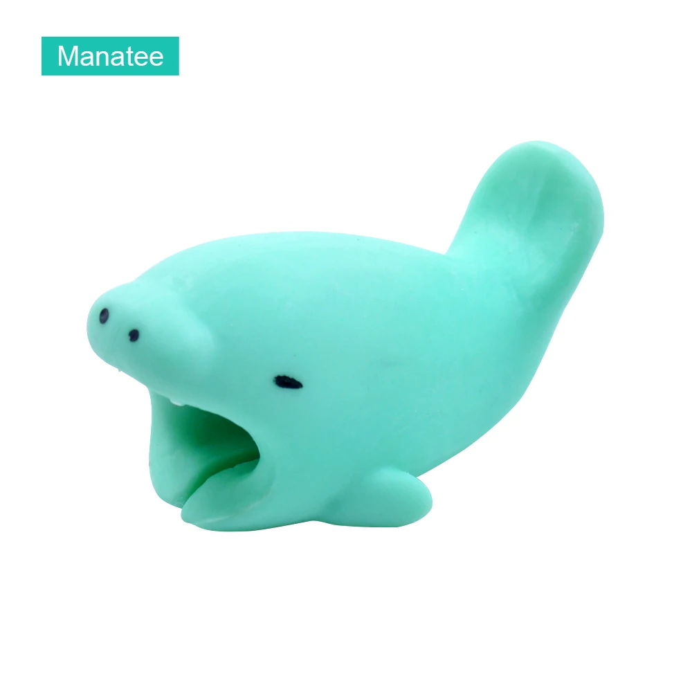 Manatee CHIPAL мультфильм кукла животное кабель протектор для iPhone Дата-кабель USB Winder управление Органайзер чомперы милые укусы держатель телефона - Цвет: Manatee