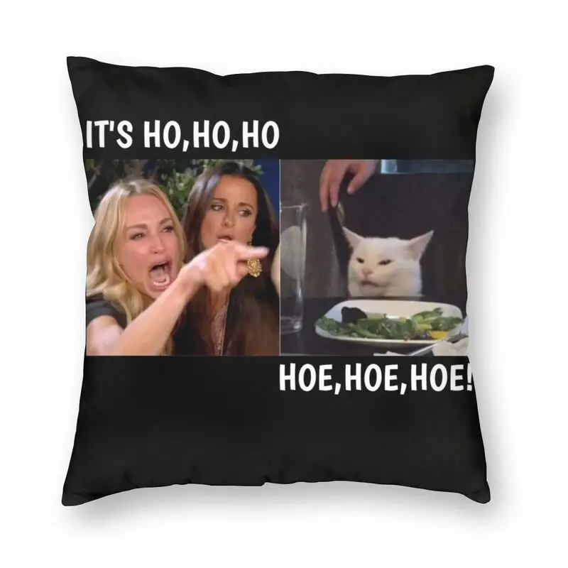 

Woman Yelling At Confused Cat Meme Cushion Cover 40x40 Home Decor Print Creative Pillowcover Throw Pillow Case for Living Room