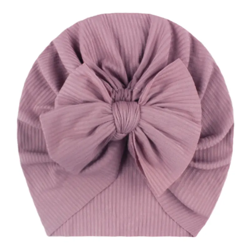 Toddler Newborn Baby Soft Cap Bonnet Kids Hat Casual Lovely Flower Baby Hat Soft Baby Girl Hat Solid Color Turban Infant skully hat with brim