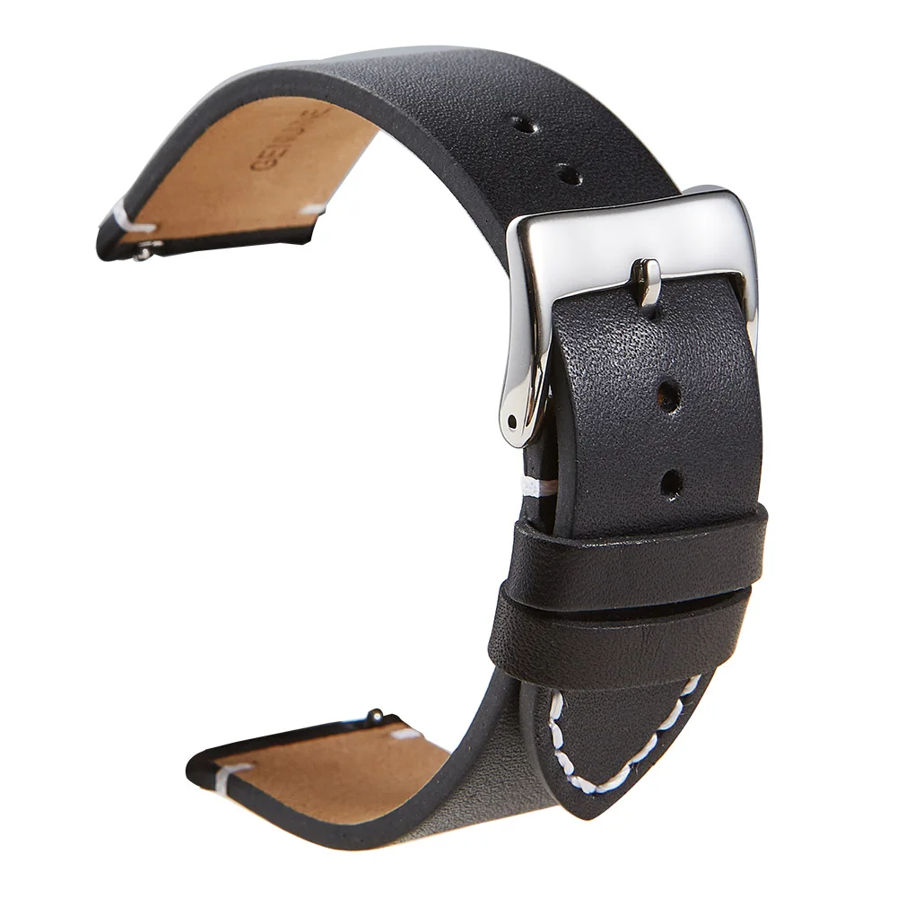Vintage Cowhide Leather Watchband - Soft Ultra-Thin Strap with Quick Release