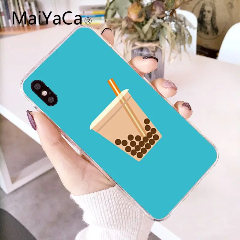 Funny Cute Cartoon food pearl milk tea pudding strawberry