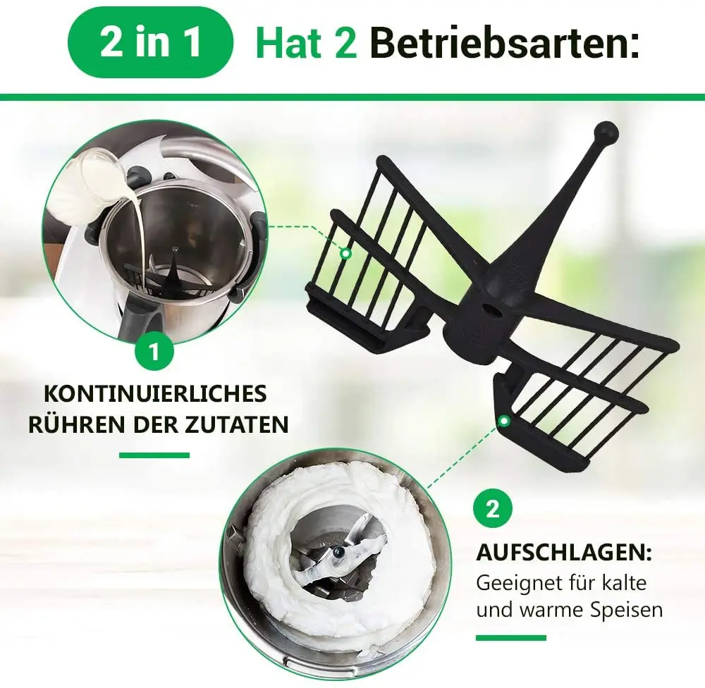 Butterfly Whisk for Vorwerk TM5 TM6 TM7 TM31 Food Processor Mixing Stirring Attachment Whipping Beater Parts