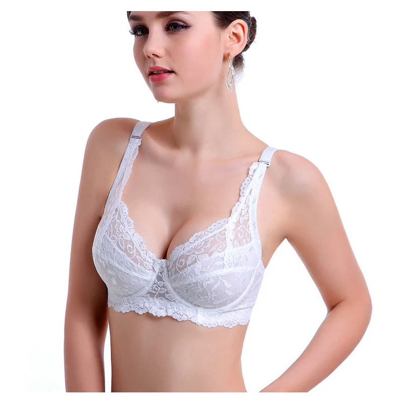 

White bra big bust 34-46 B C D cup cotton girls underwire lingerie brassiere push up bralette sexy lace bh bras for women C3306