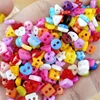 100PCS 6mm Plastic Heart Round Star Flower Square Mixed Mini Buttons Sewing 2 Holes Tiny Doll Clothes Button For Scrapbooking ► Photo 2/3