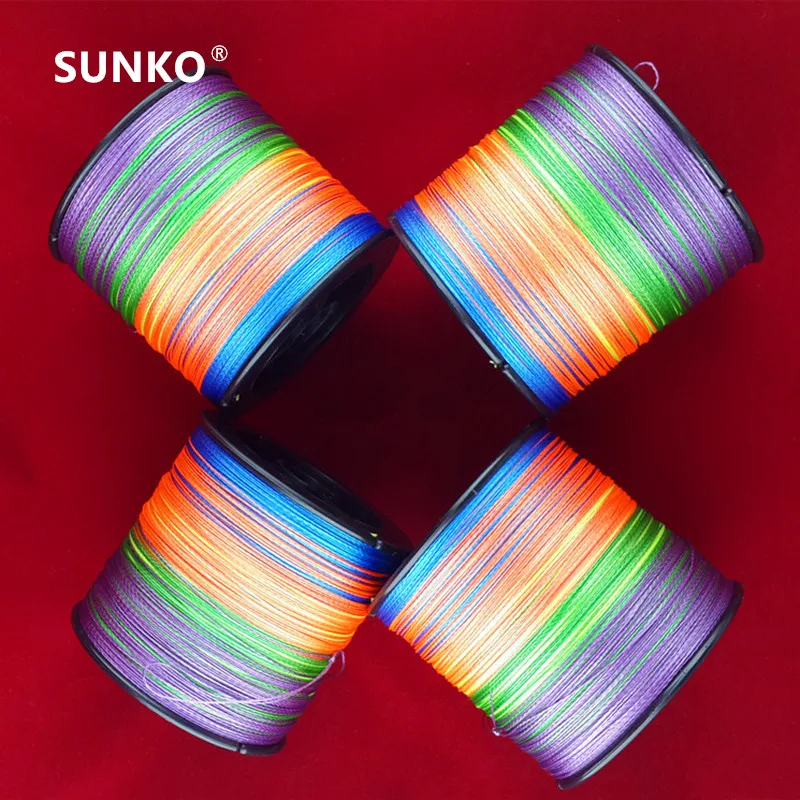 Enough 300M 1000M SUNKO Brand 8~70LB Super Strong Japanese colorful Multifilament PE Material Braided Fishing Line