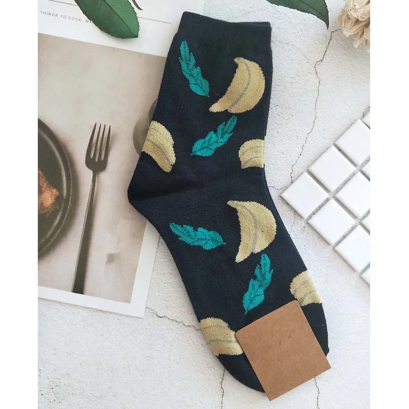 [COSPLACOOL] корейские свежие носки с фруктами лимон авокадо ананас черешня черника оранжевый гардении банан Фламинго Plumerias - Цвет: 11
