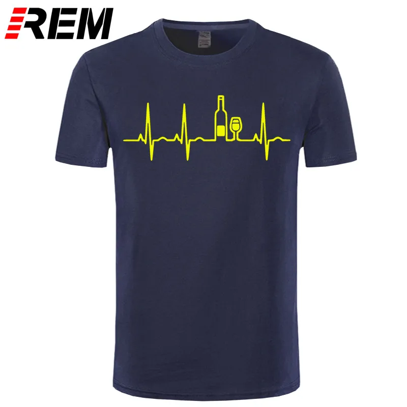 wein heartbeat 2 t shirt men Customized cotton S-XXXL Vintage Crazy Building summer Letter tshirt - Цвет: navy yellow