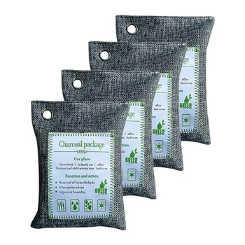 

Breathe Green Bamboo Charcoal Odor Eliminator Bag (4-Pack), Activated Charcoal Odor Absorberfor Home, Pets, Car, Closet, Basemen