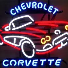 Стеклянный неоновый светильник Chevrolet Corvette под заказ, пивной бар