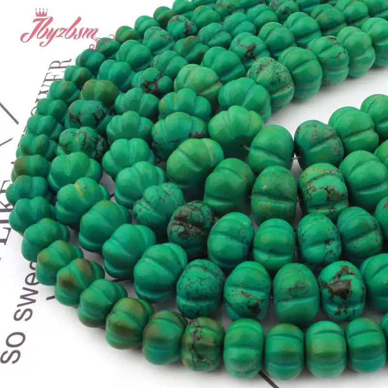 10x14,12x16,13x18mm Pumpkin GreenTurquoise Stone Loose Bead For DIY Necklace Bracelets Jewelry Making 15