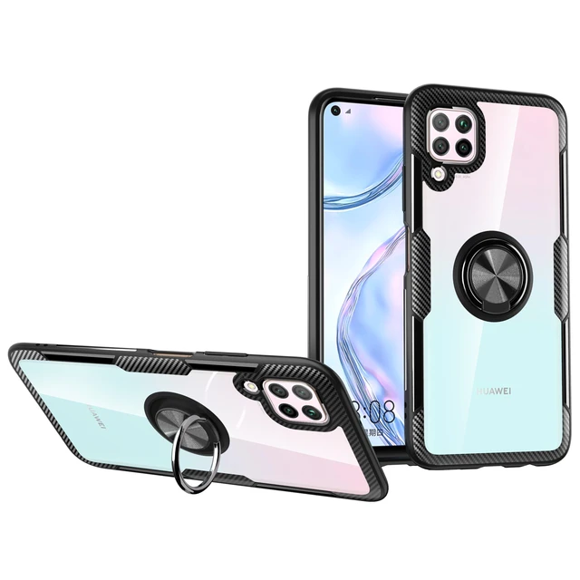 Coque de téléphone en Silicone avec anneau de support de voiture, aimant  Transparent, 64/128 go, pour Huawei P40 Lite Pro P40Lite 40 Lite P40 Light  Lait - AliExpress