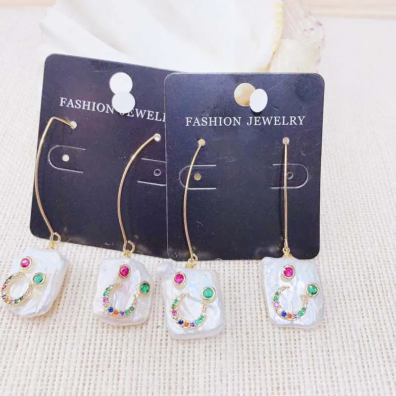

Colorful Smile Crystal Pearl Earring High Quanlity New Design Hand Made Drop Stud Pearl Charm Dangle of Earring 3pairs Mix Color
