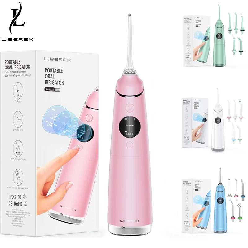 Liberex-irrigador de agua inalámbrico para los dientes, limpiador Dental portátil con chorro de agua IPX 7, resistente al agua