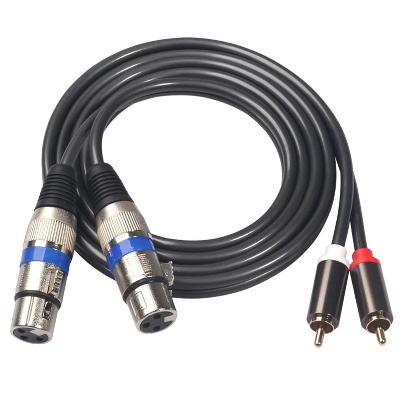 Топ Hifi аудио кабель 2 Rca штекер Xlr 3 Pin Женский микшерный пульт усилитель двойной Xlr Двойной Rca shileed кабель 1,5 м