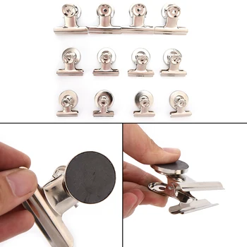 

4Pcs Home Refrigerator Magnets Wall Recipes Memo Note Message Holder Clamp Size S/M/L Fridge Magnetic Clip