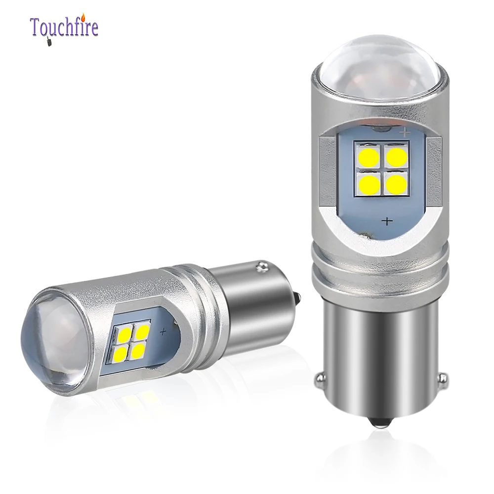 2 шт./лот T20 7440 7443 1156 P21W светодиодная автомобильная лампа 3030 12smd Canbus 6000K белый