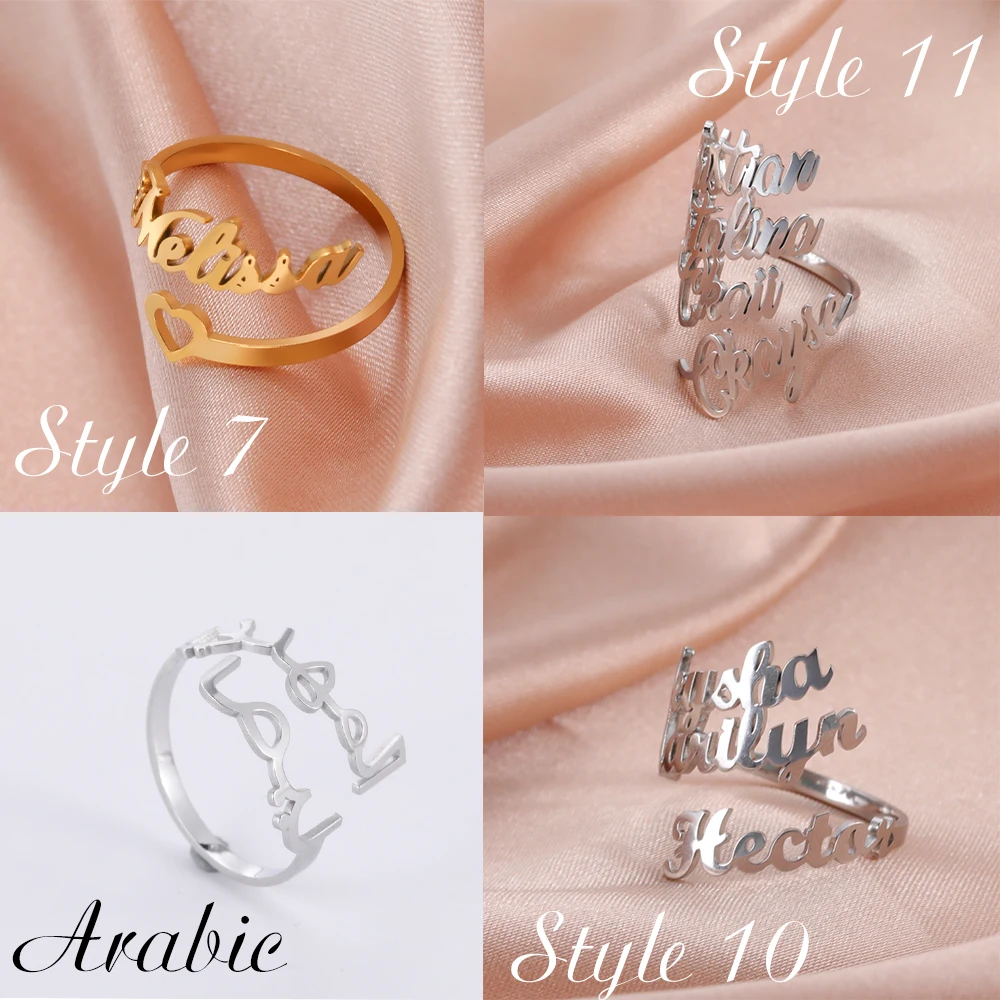 Customized Love Gold Name Rings