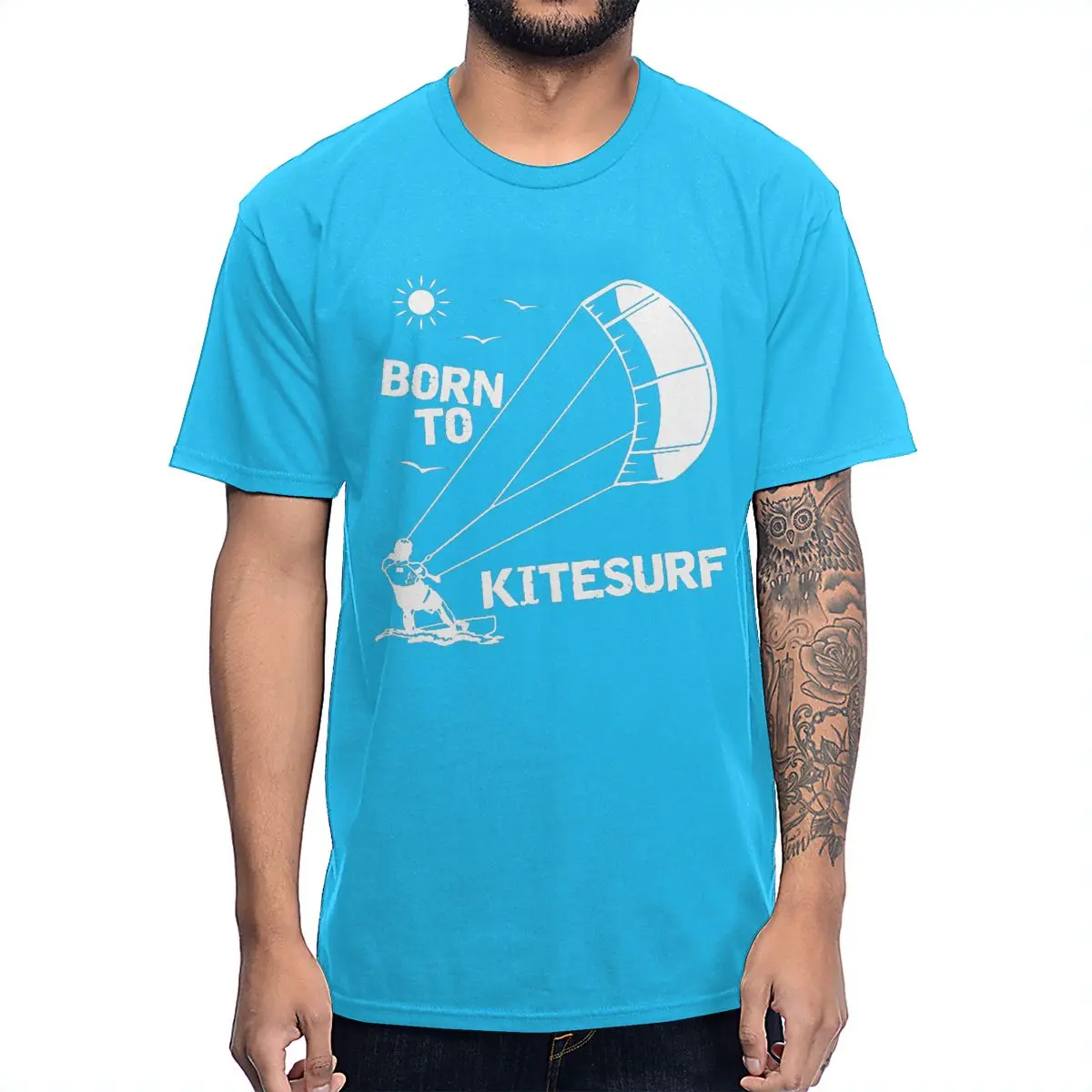 Футболка Born To Kite Surf Paragliding, футболка с круглым вырезом, Лидер продаж, отличная Классическая S-6XL Camiseta - Цвет: Королевский синий