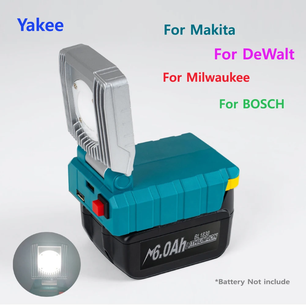 Светодиодная лампа для Makita DeWalt Milwaukee Bosch 18 в 20 10 Вт аккумуляторная высокого