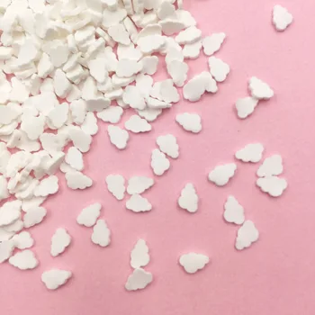 

50g Cute White Cloud Slices Polymer Hot Clay Sprinkles for Crafts DIY Making Nail Arts Decoration Scrapbooking Phone Decor Home