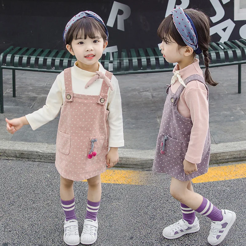 

JOYINPARTY Kids Girls Bib Overall Dress and Top with Flounce Trim Children Toddler Girl Cute Fashion Dresses Clothes Clothing