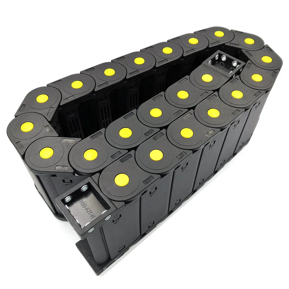 JFLO 30x100mm 1 Meter Towline Transmission Nylon Drag Chain Wire Carrier Cable Semi-enclosed Interior Opening Free Shipping