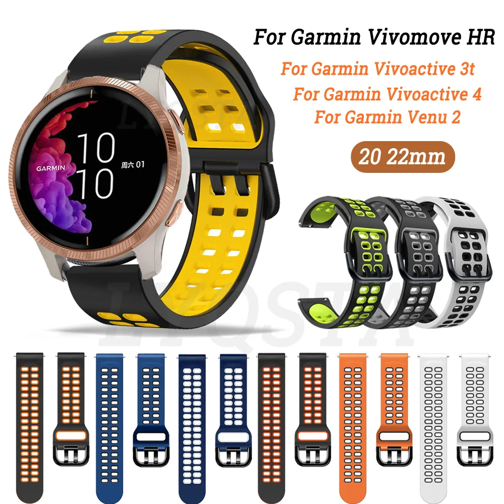 20Mm 22Mm Cinturino In Silicone Morbido Per Garmin Venu 2 2S/Vivoactive 4 3 4S Venu Sq Cinturino Cinturino Cinturino Accessori Cinturino