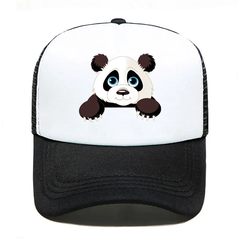 

Cute Animal Panda Funny Print 2020 New Baseball Cap Men Women Parent-child Hats Mesh Visor Outdoor Sun Hat Adjustable Caps
