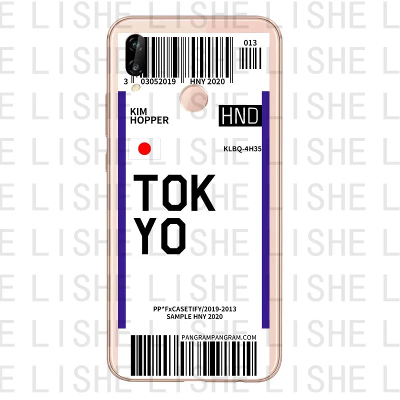 TPU Дорожная этикетка страна чехол для телефона для HuaweiP8L P20L P20LITE P30 mate 9 10 mate 20Por летный билет Письмо Силиконовый чехол на заднюю панель - Цвет: TPU