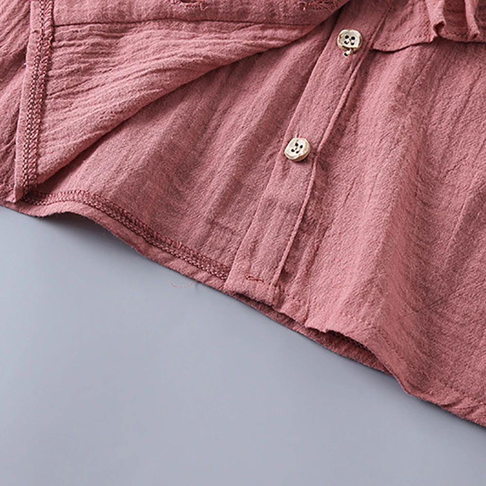 Комплекты одежды для девочек Новинка года, весенне-осенняя модная Однотонная рубашка на тесемках+ синий летний костюм из топа и юбки Детская одежда 2-6Y
