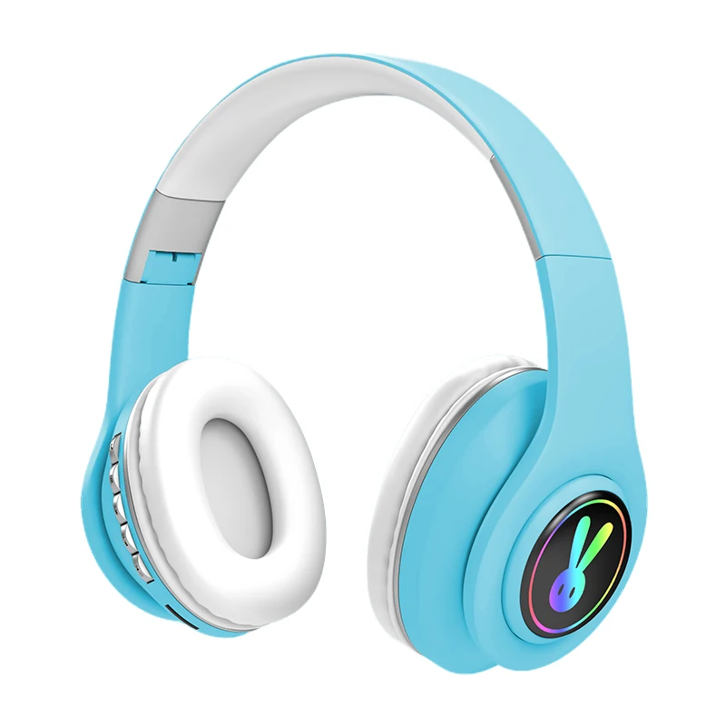 2020 Cute Head mounted Wireless Bluetooth Earphone Headset Soft Earbuds Comfortable to Wear With Mic Headphones For Child Gift