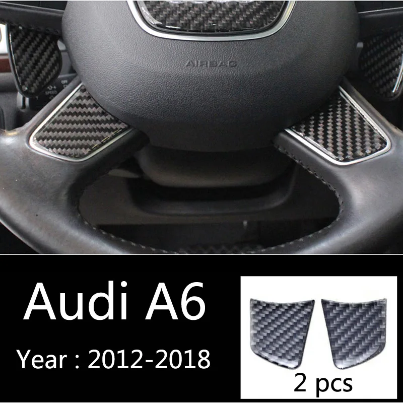B Type Carbon Fiber Steering Wheel Emblem 3D Stickers Car Styling Accessories For Audi A1 A3 A5 A4 A6 A7 A8 S3 S4 S5 S6 S7 Q3 Q5 Q7 TT - Color Name: B Type