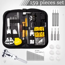 

159pcs Watch Repair Tool Kit Watch Link Pin Remover Shell Opener Spring Bar Remover Watch Battery Replacement Strap Needle Set