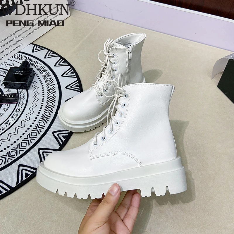 Женские ботильоны из натуральной кожи WDHKUN зимние короткие теплые ботинки на